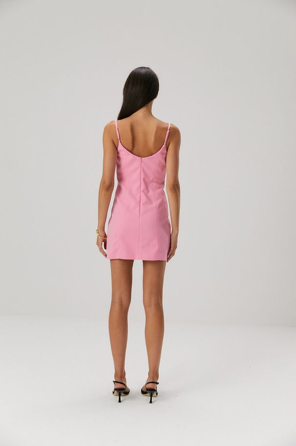 BLANCA CLASP DETAIL CREPE MINI DRESS