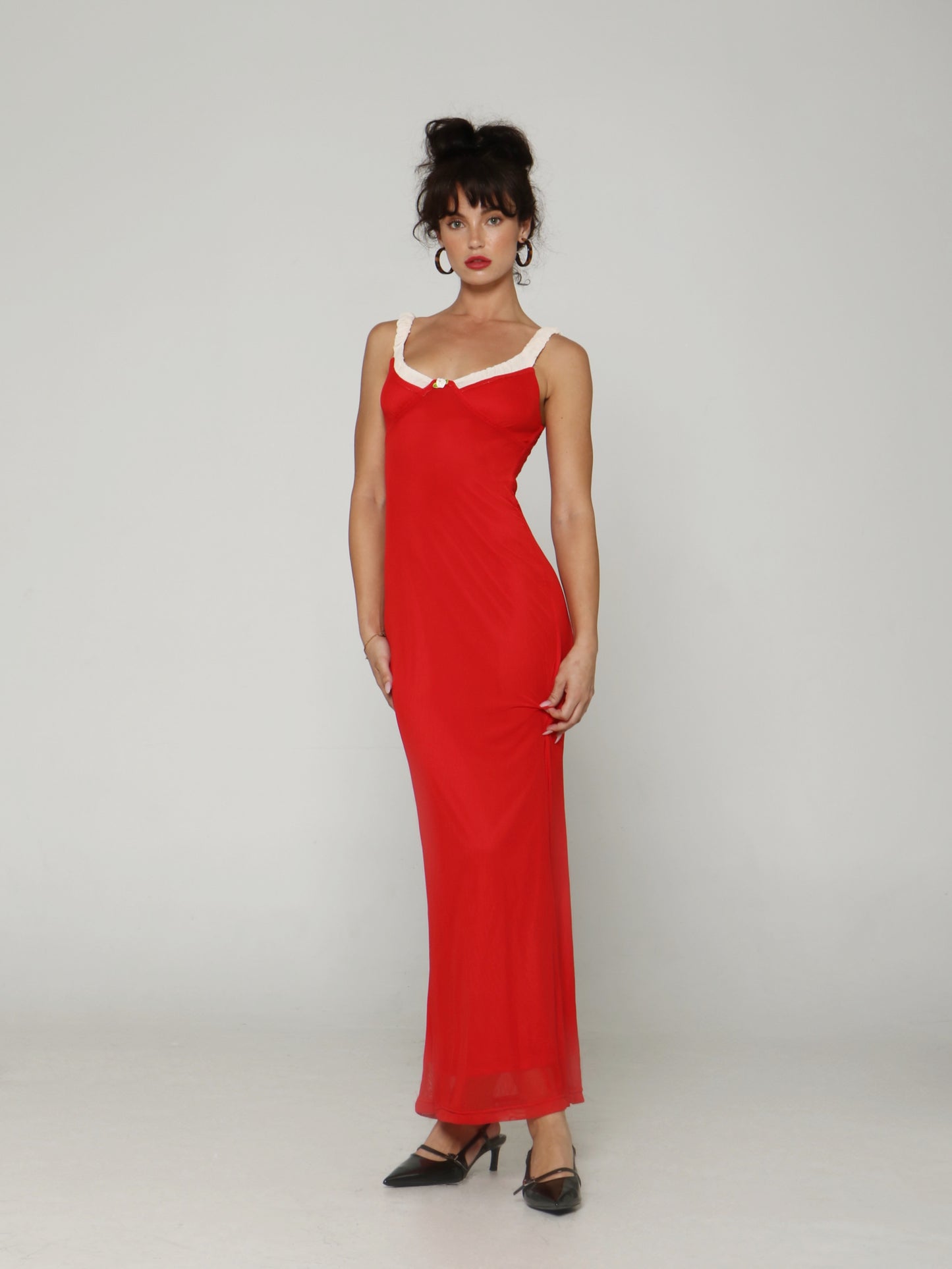 CHERRY BLOOM MESH DRESS