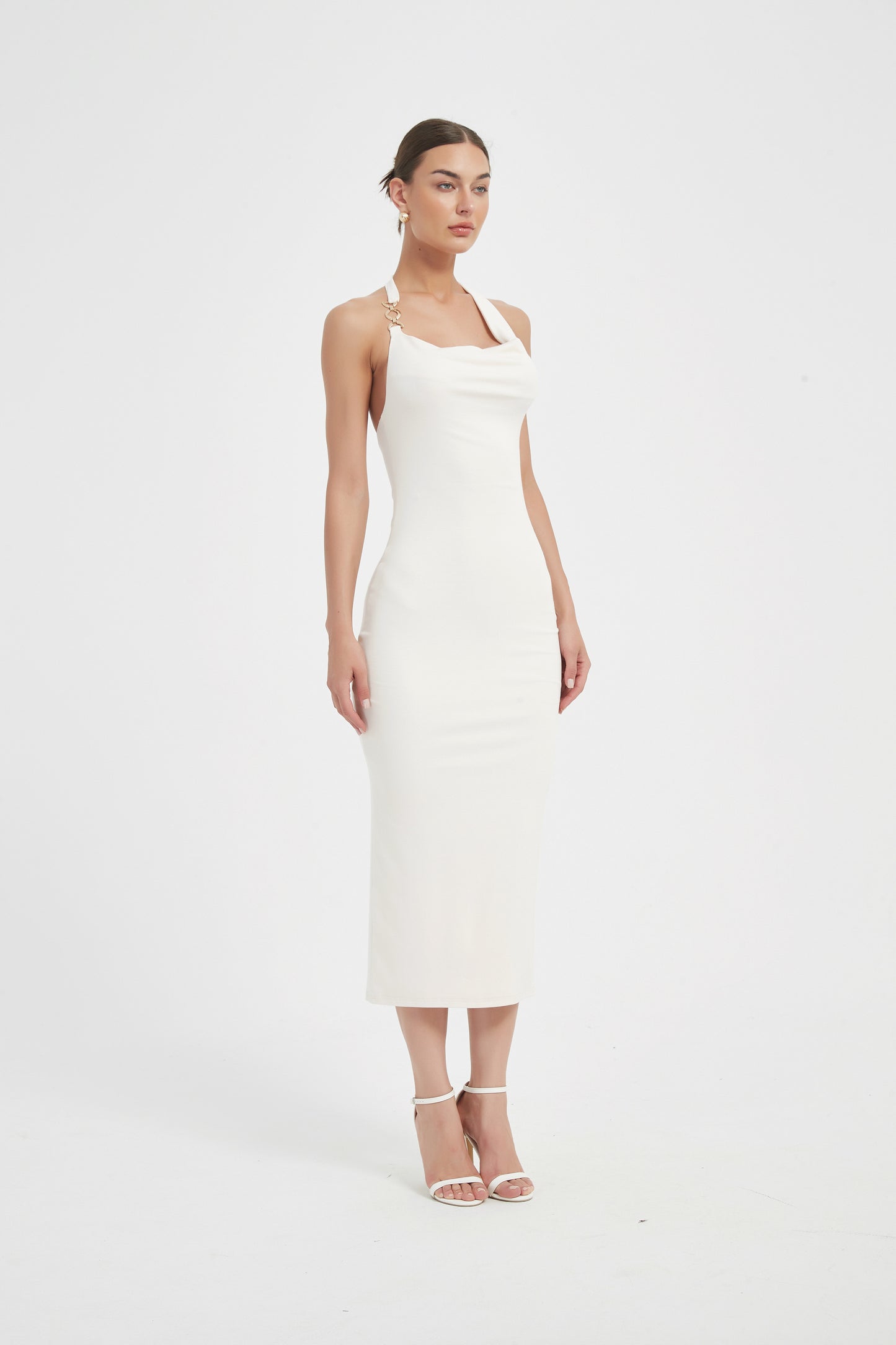 ELEGANCE HALTER MIDI DRESS