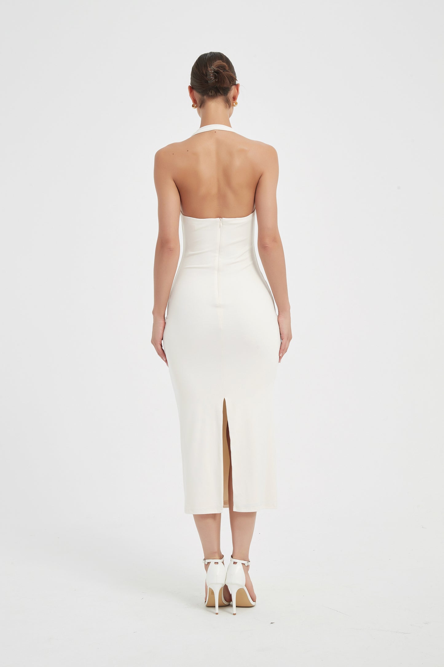ELEGANCE HALTER MIDI DRESS