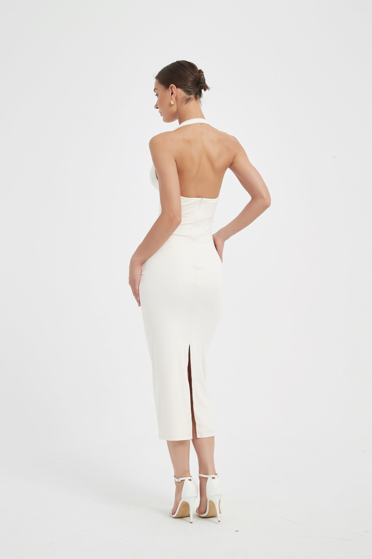 ELEGANCE HALTER MIDI DRESS