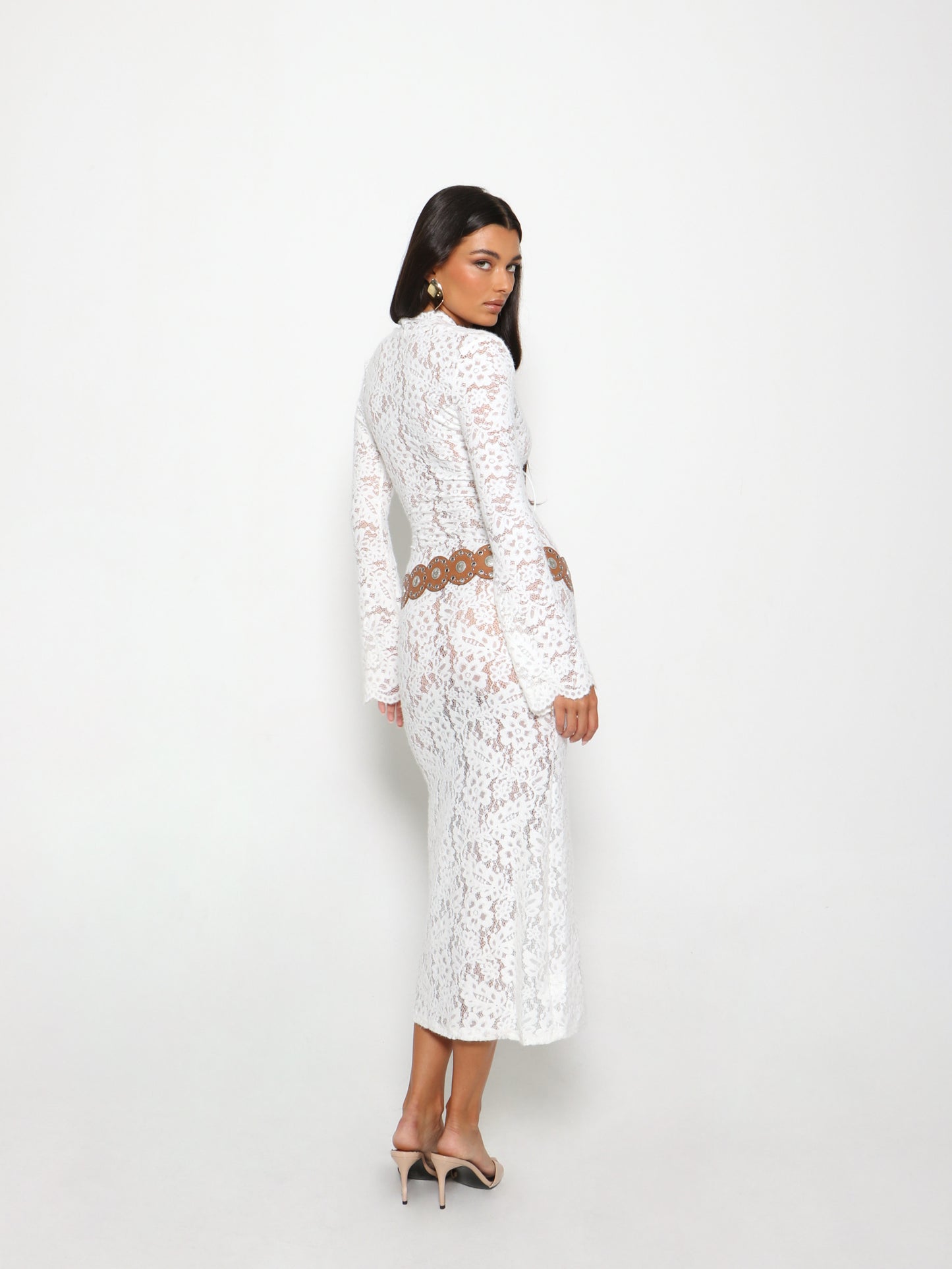 ALLURE LACE MIDI DRESS