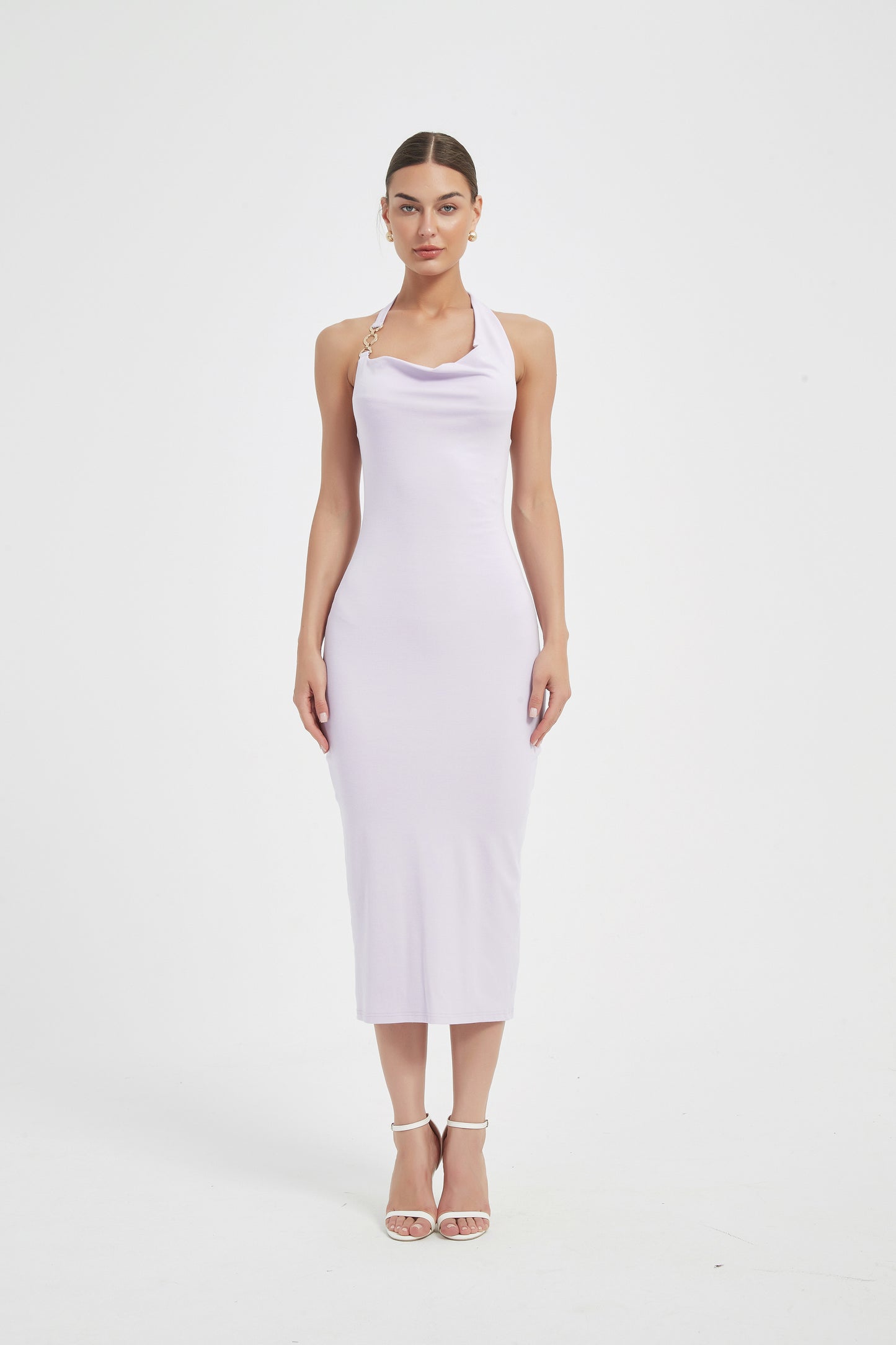 ELEGANCE HALTER MIDI DRESS