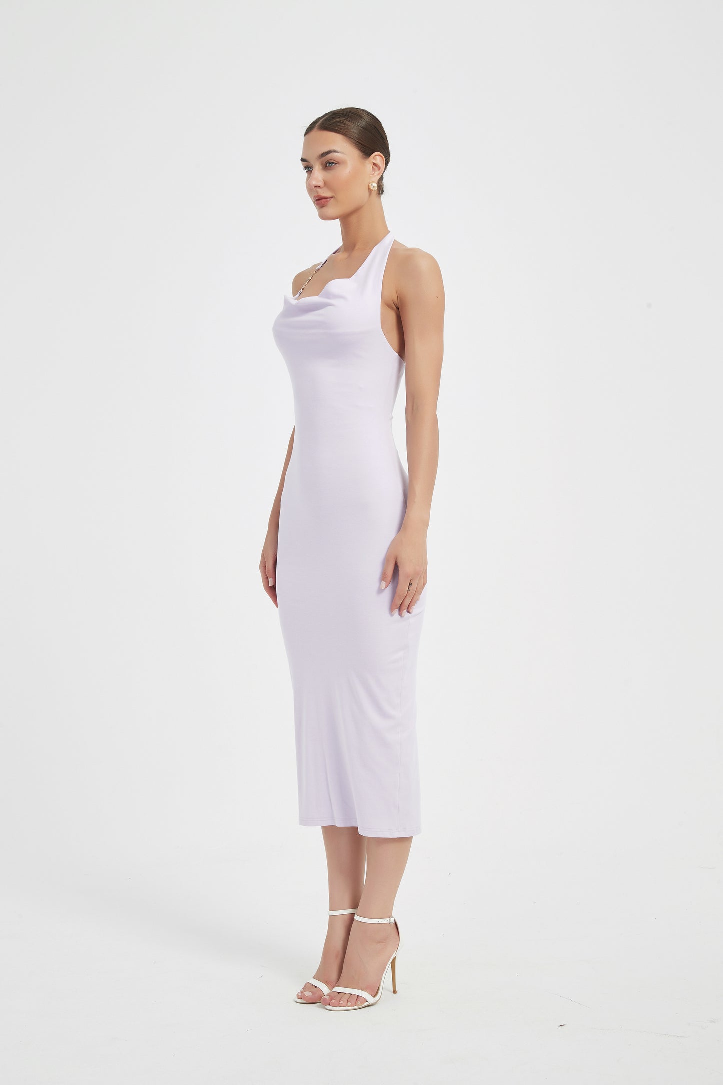ELEGANCE HALTER MIDI DRESS