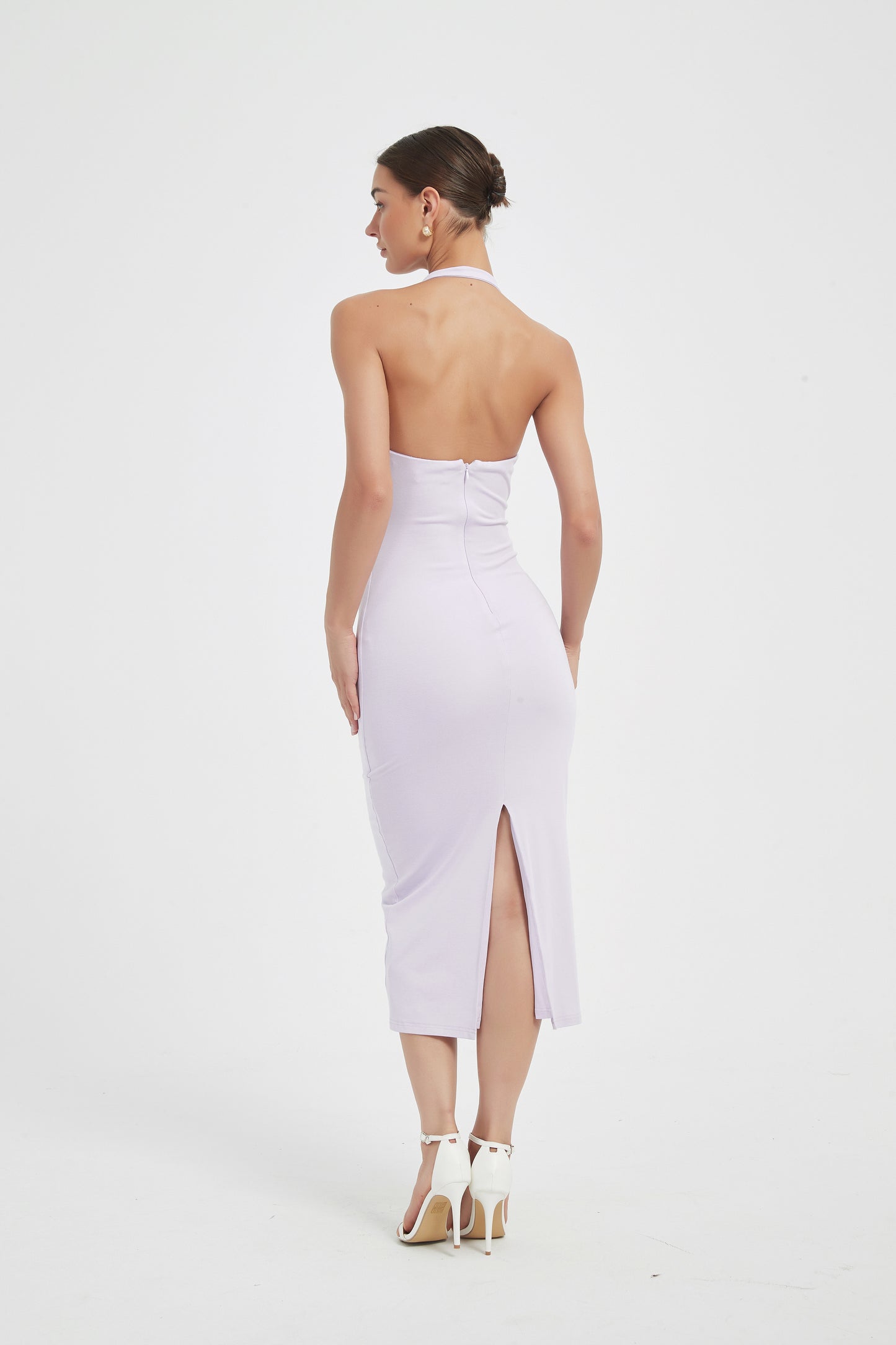 ELEGANCE HALTER MIDI DRESS