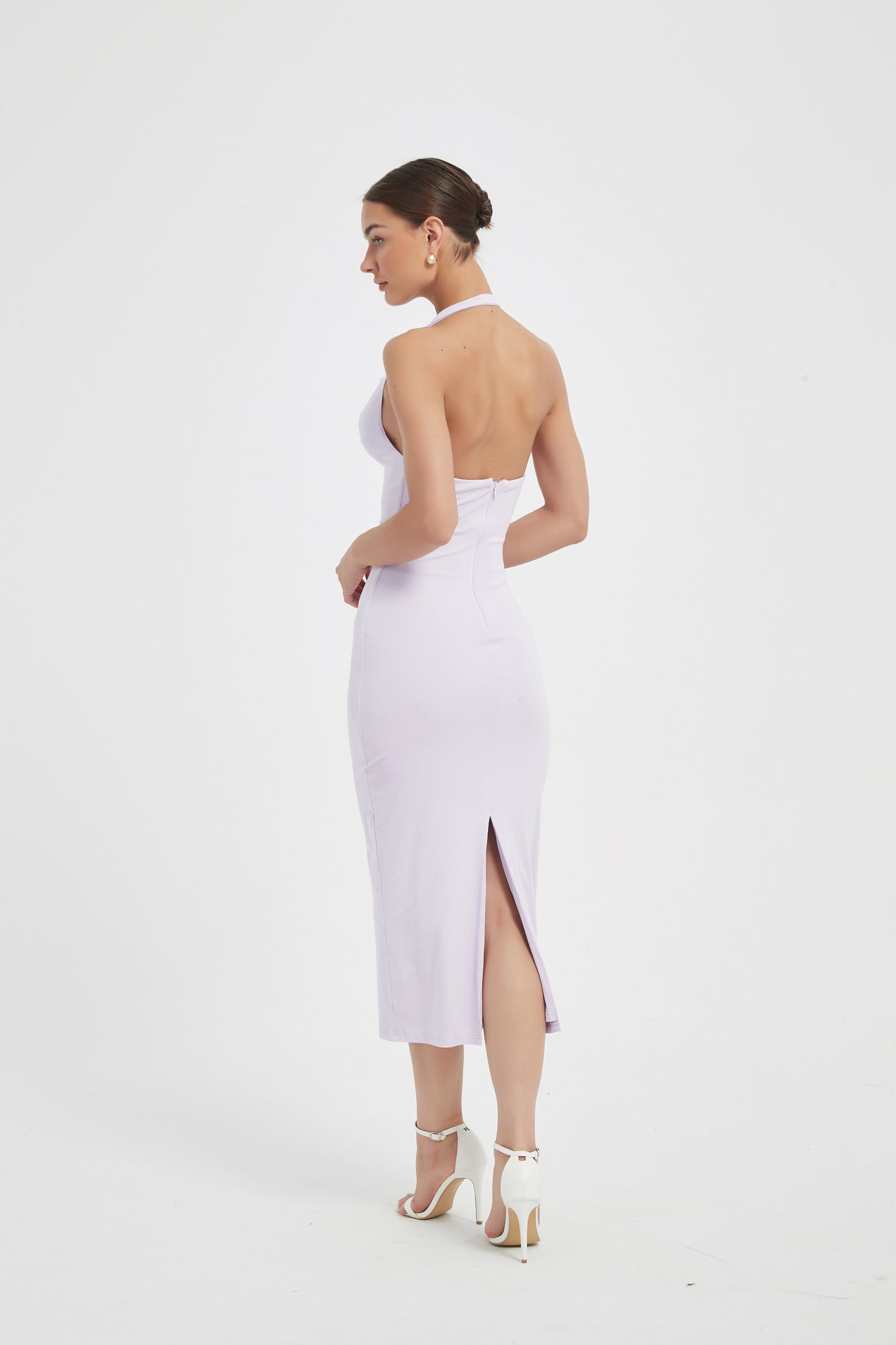 ELEGANCE HALTER MIDI DRESS