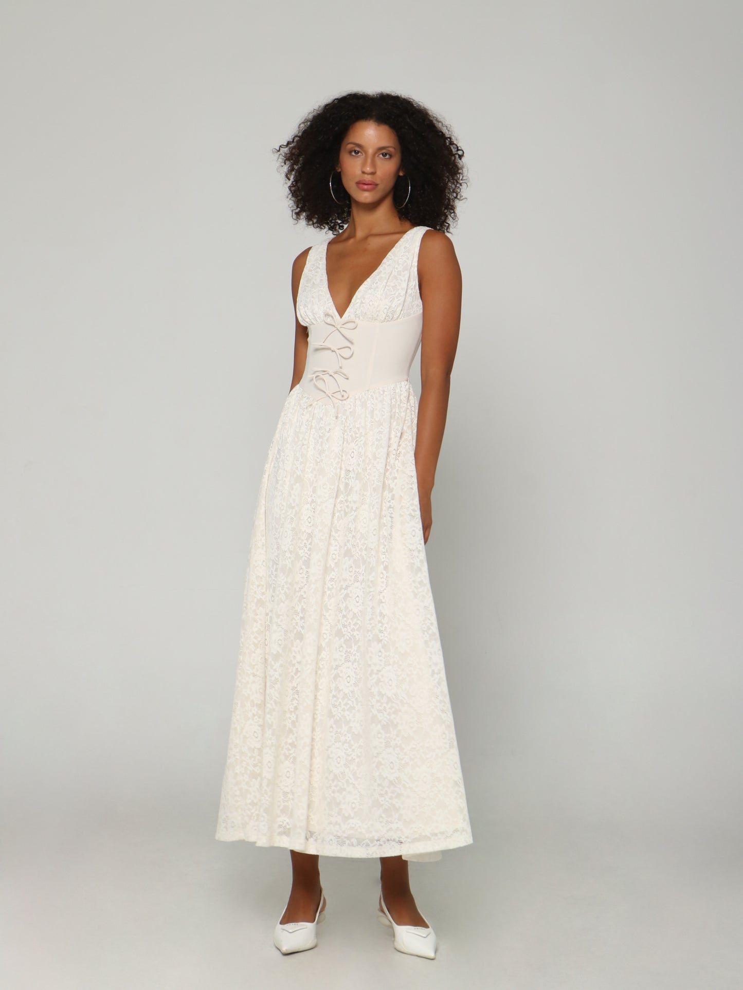 CRÈME LACE CORSET DRESS