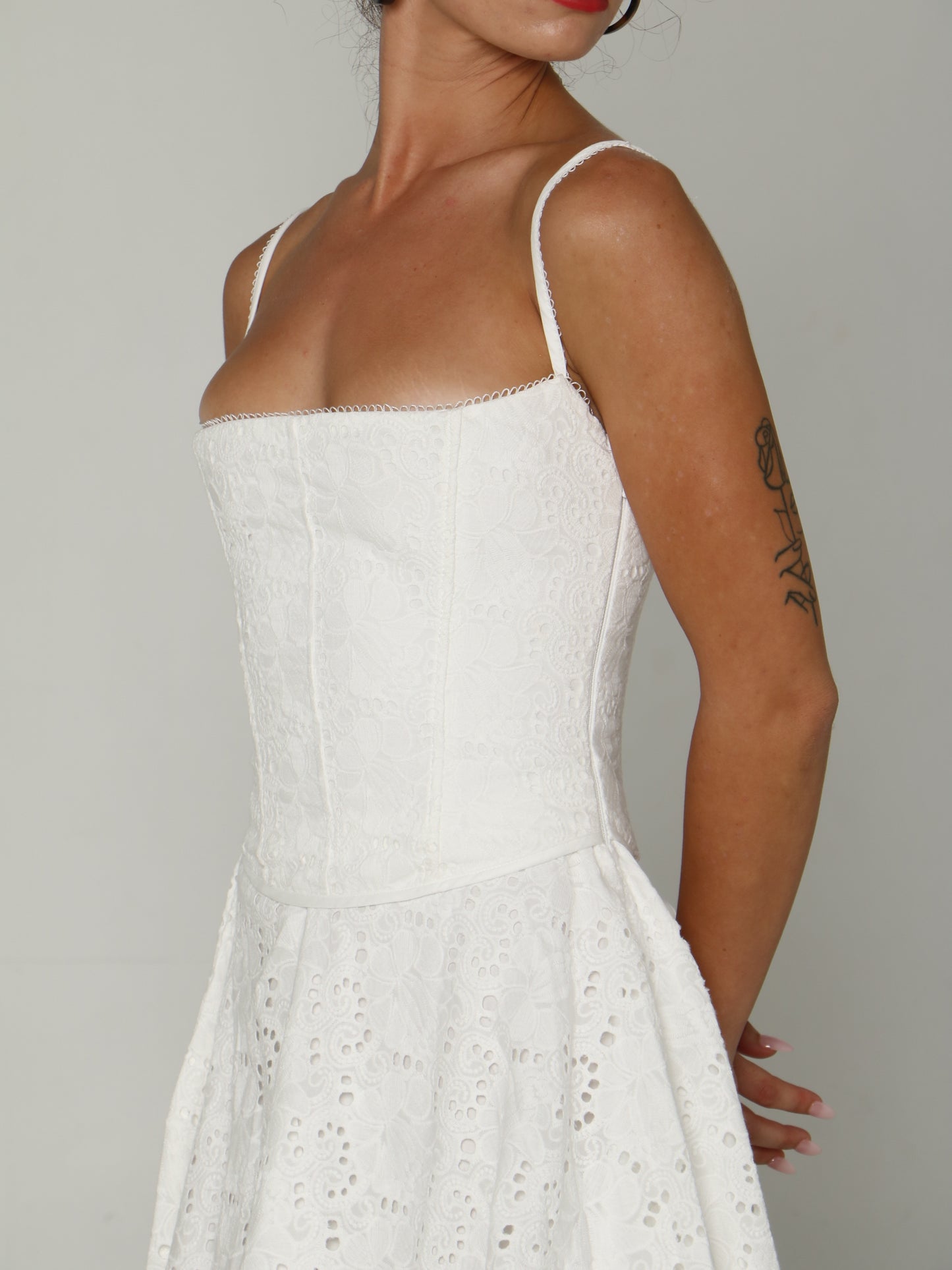DAISY BRODERIE MINI DRESS