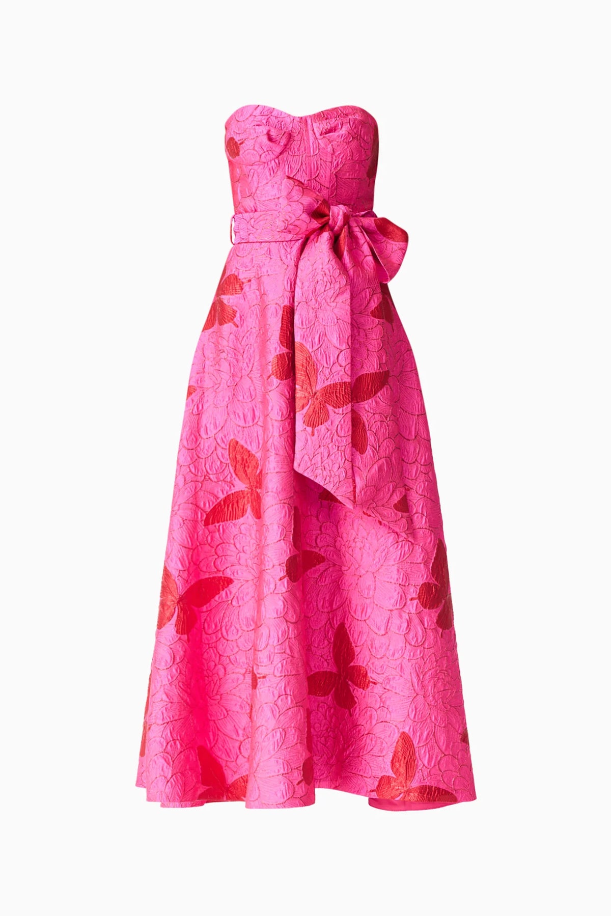 LORENA JACQUARD STRAPLESS GOWN - PINK