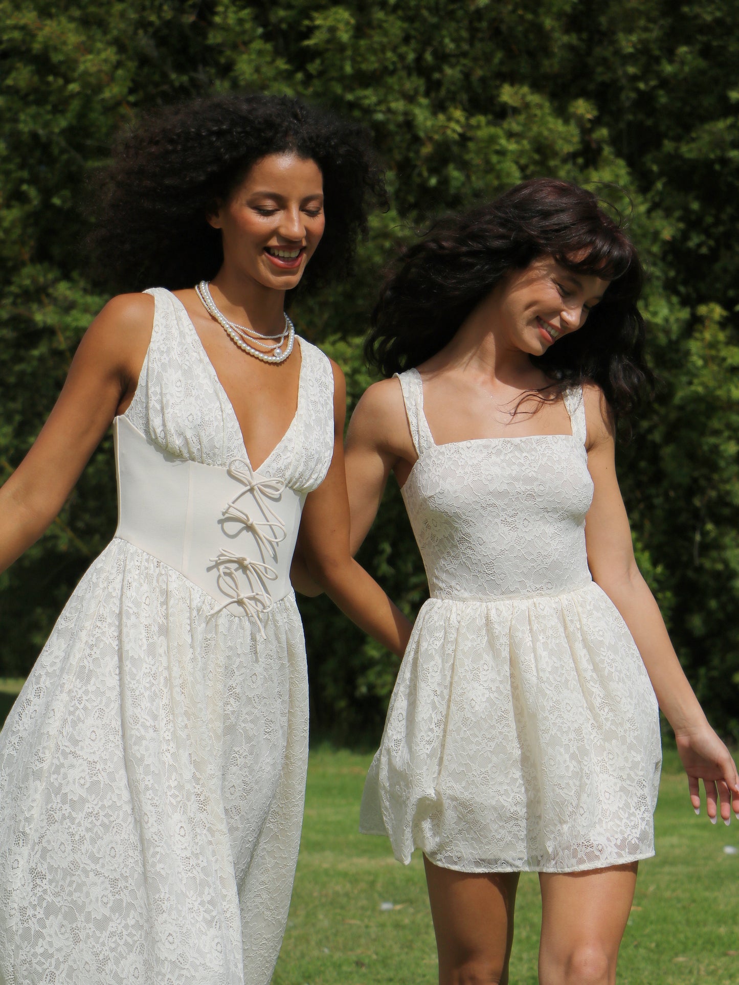 SUGAR LACE PUFF MINI DRESS