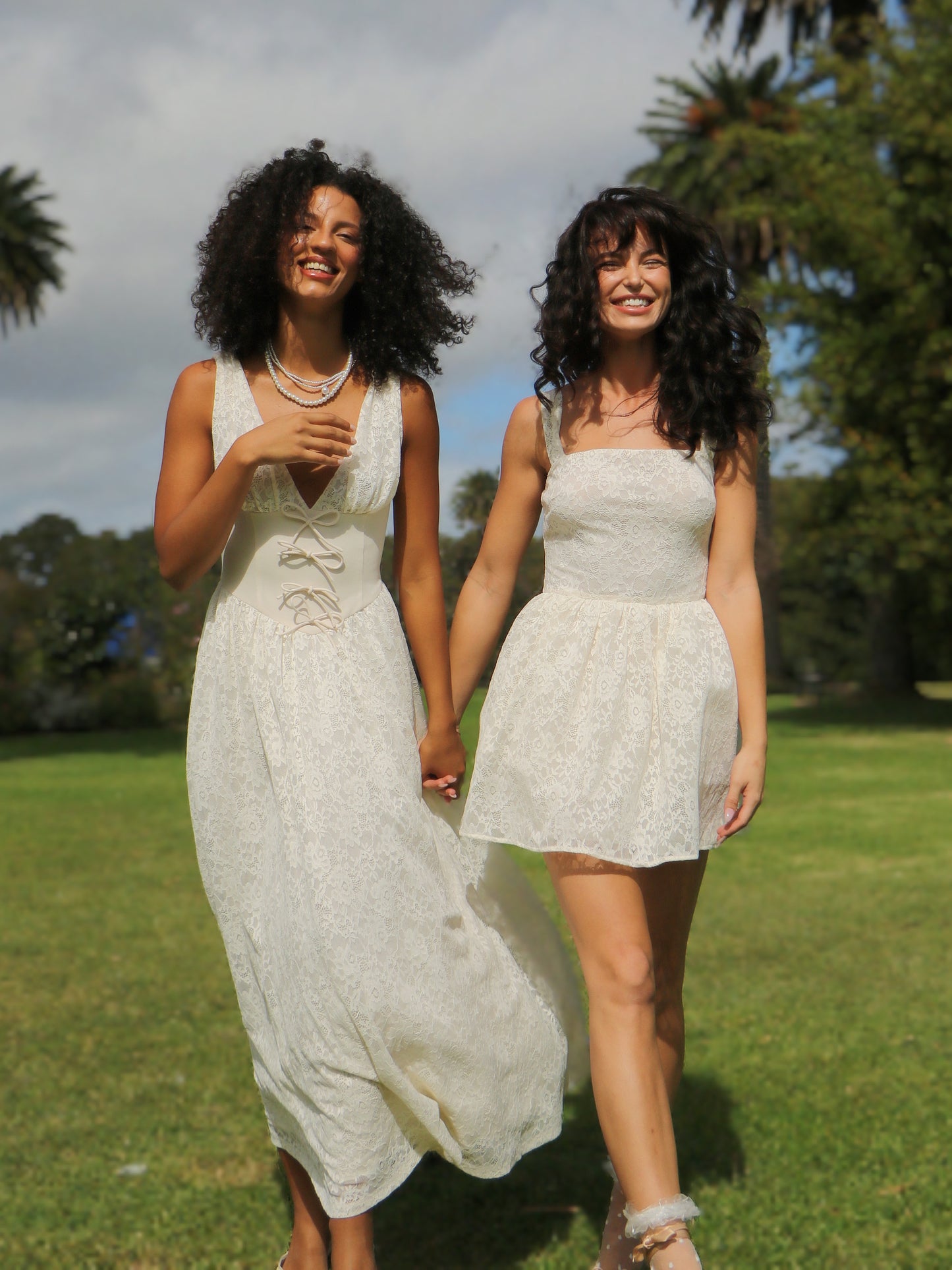 SUGAR LACE PUFF MINI DRESS