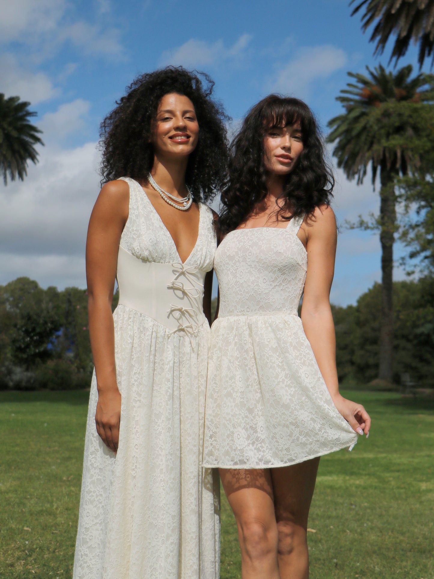 SUGAR LACE PUFF MINI DRESS