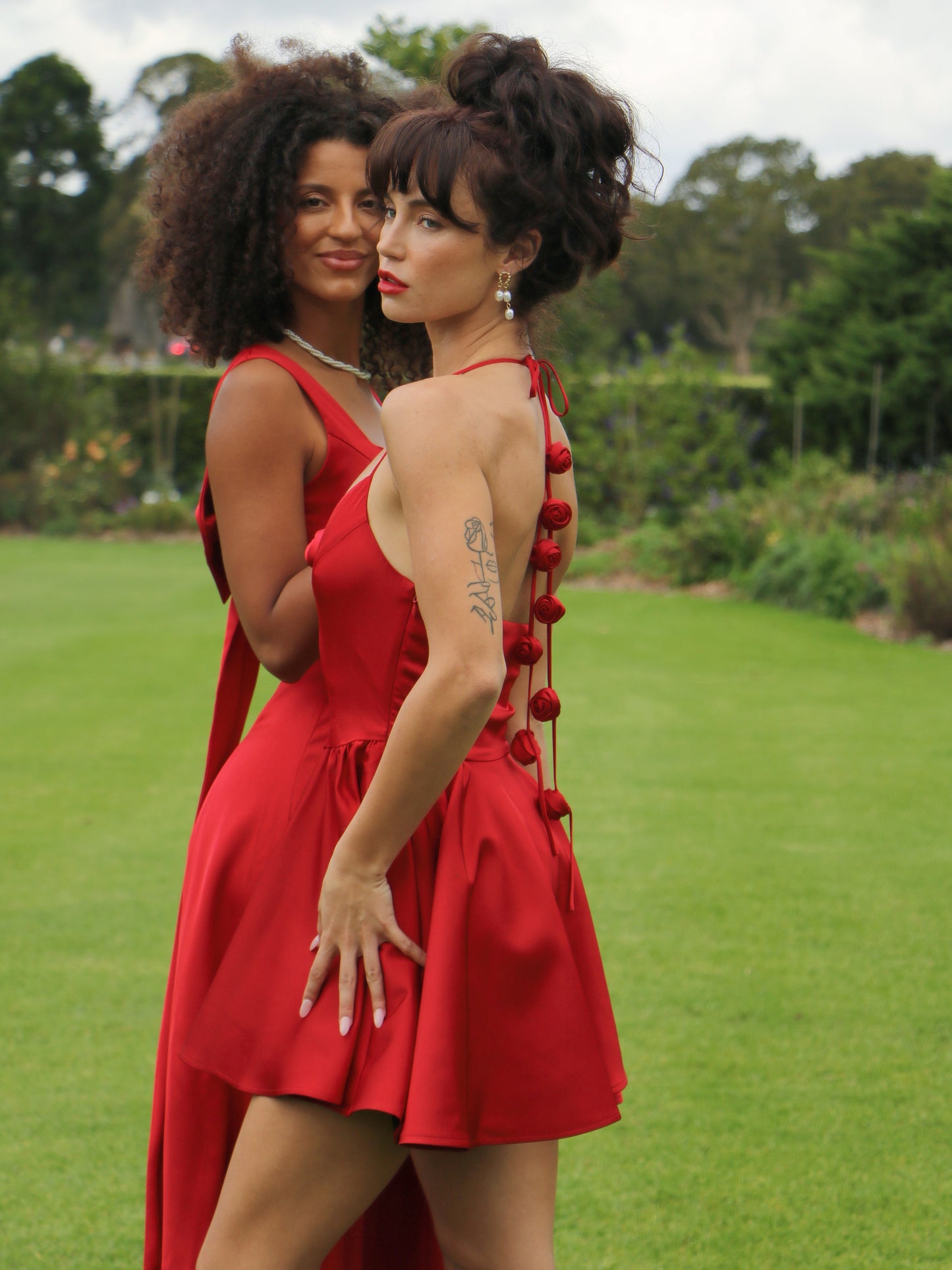ROSEBOMB HALTER MINI DRESS