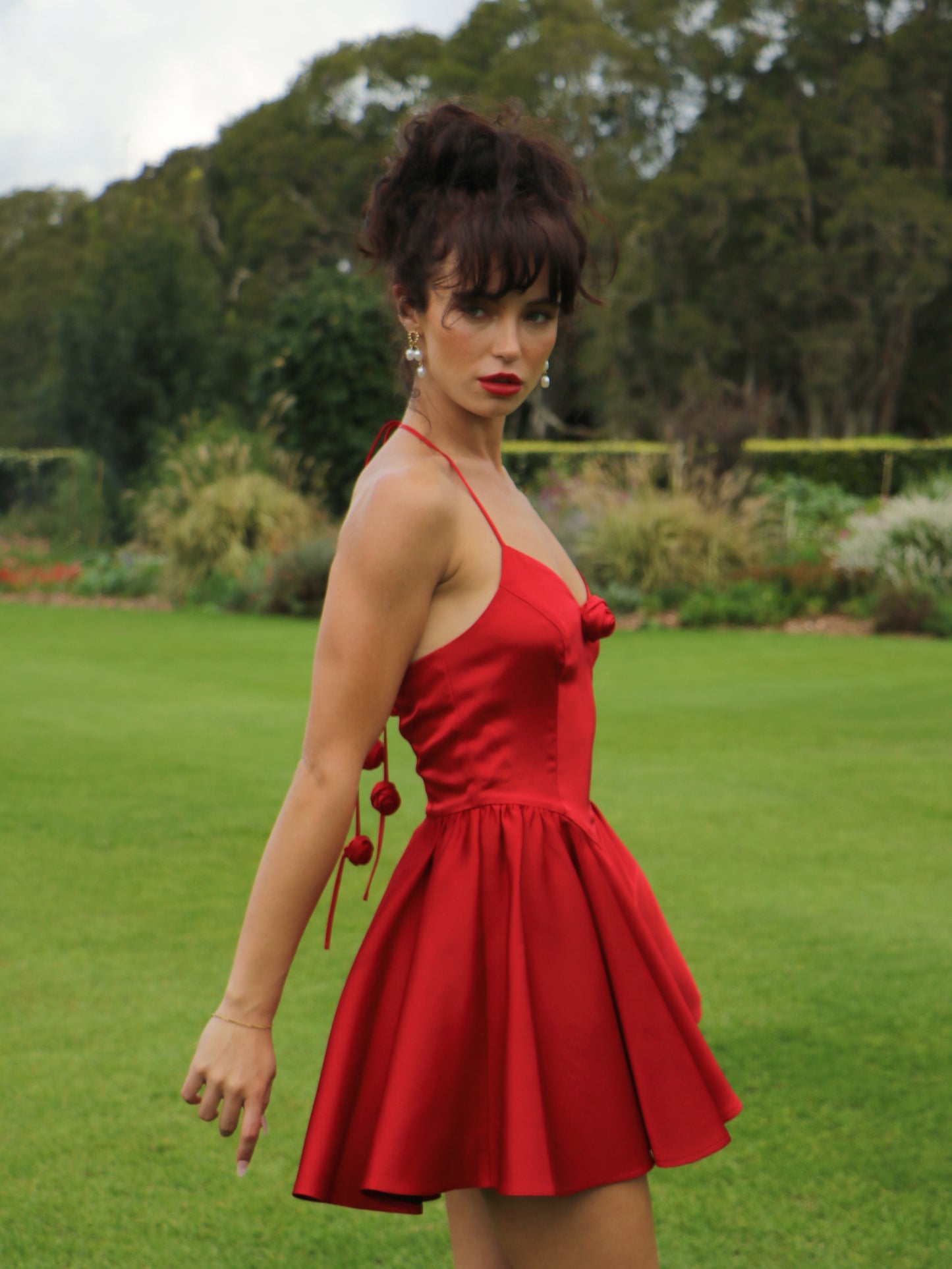 ROSEBOMB HALTER MINI DRESS
