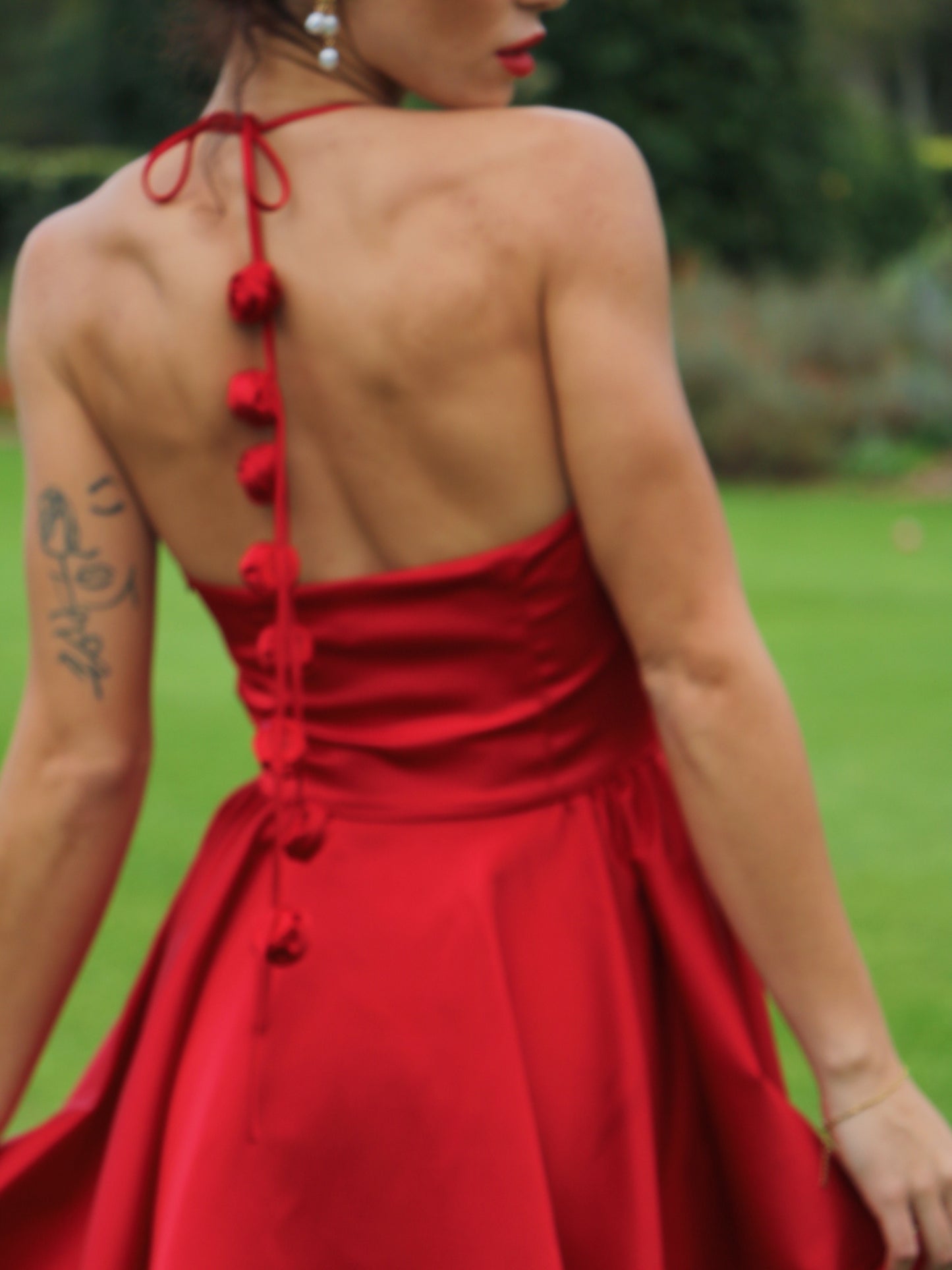 ROSEBOMB HALTER MINI DRESS