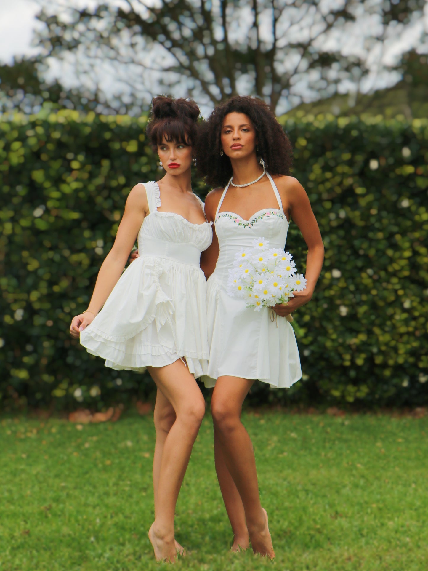 GARDEN HALTER MINI DRESS