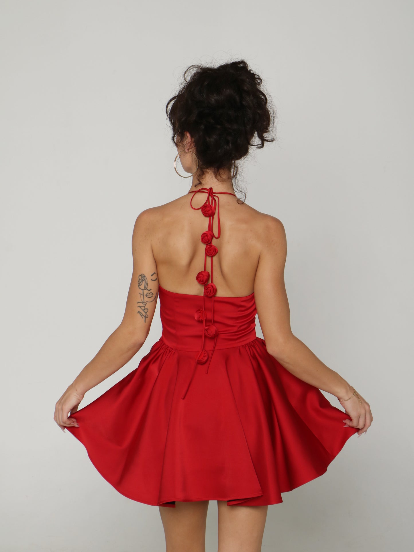 ROSEBOMB HALTER MINI DRESS
