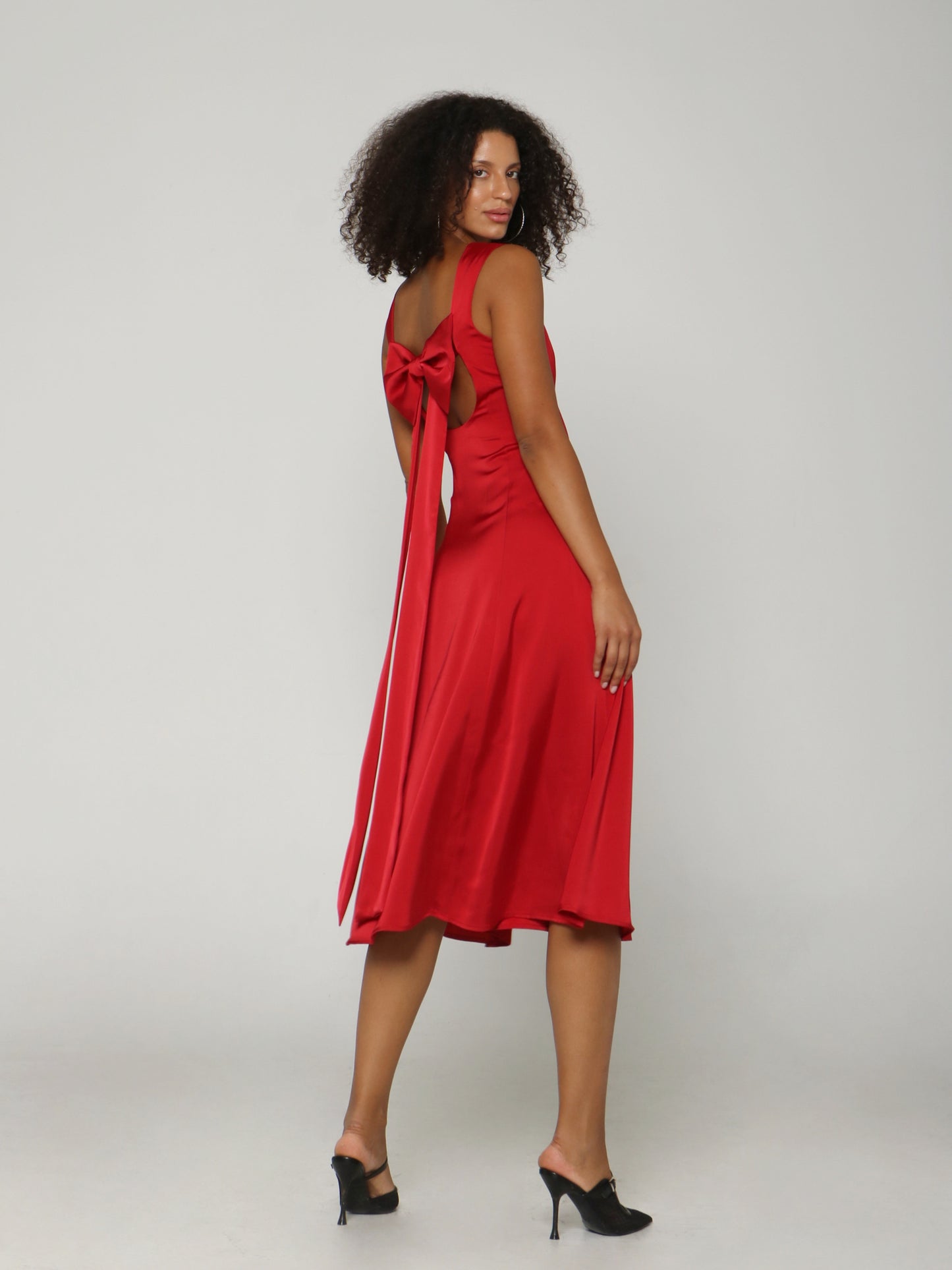 CHERRY RIBBON BACK DRESS