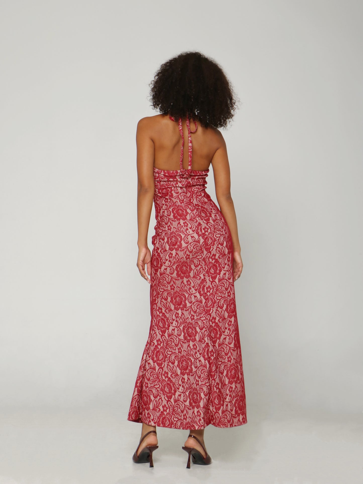 ROUGE LACE MAXI DRESS