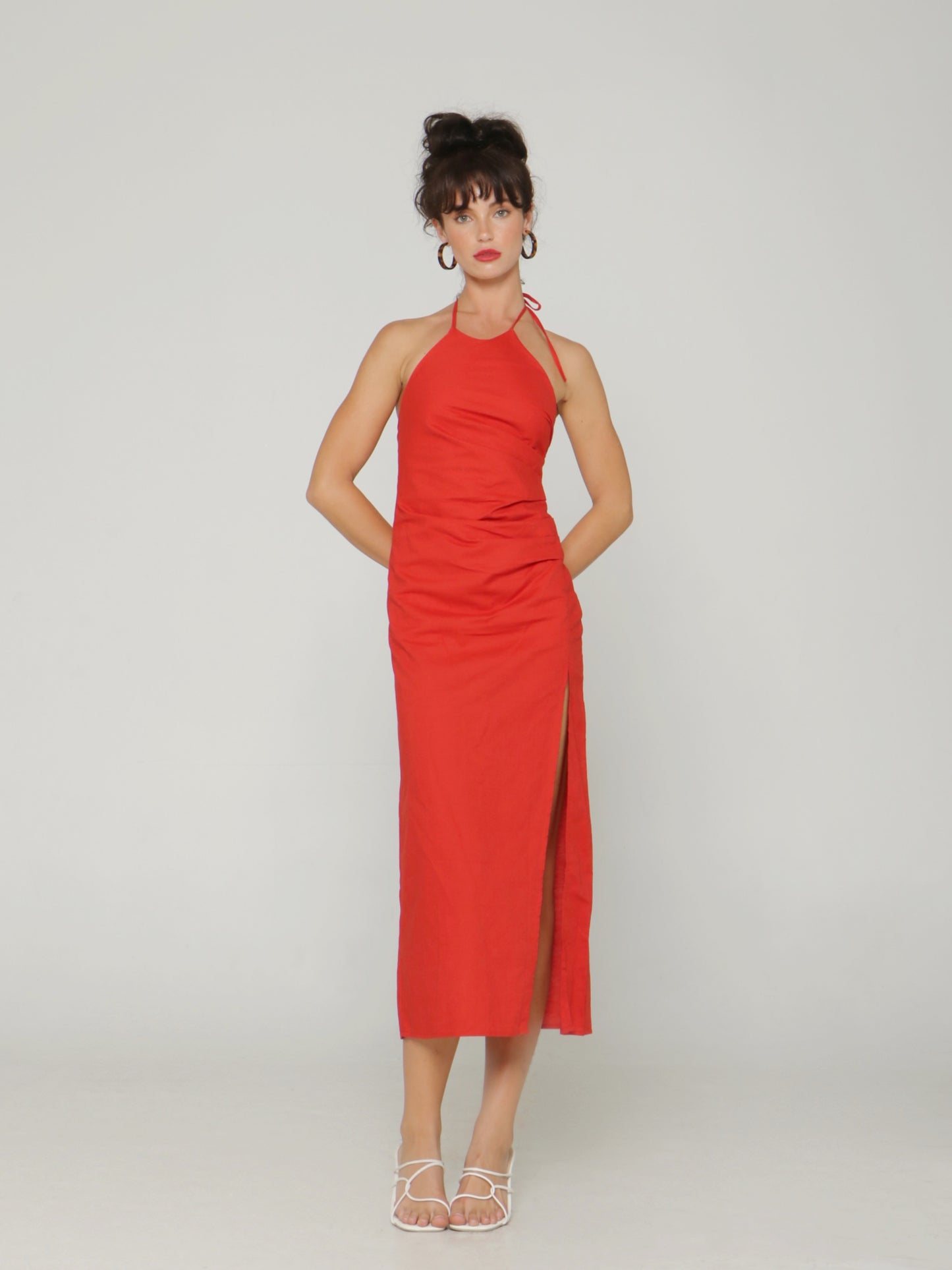 TOMATINA HALTER MIDI DRESS