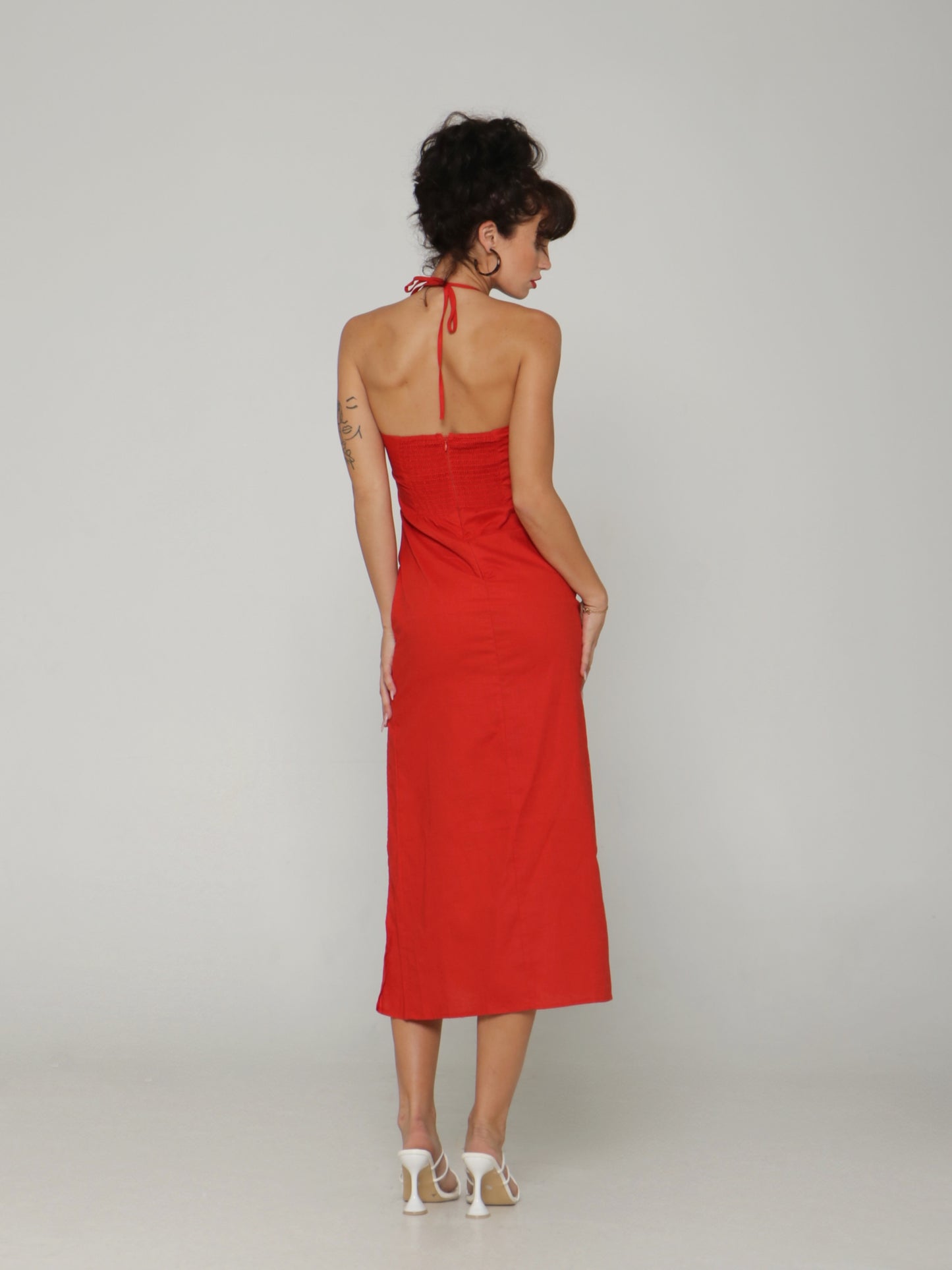 TOMATINA HALTER MIDI DRESS