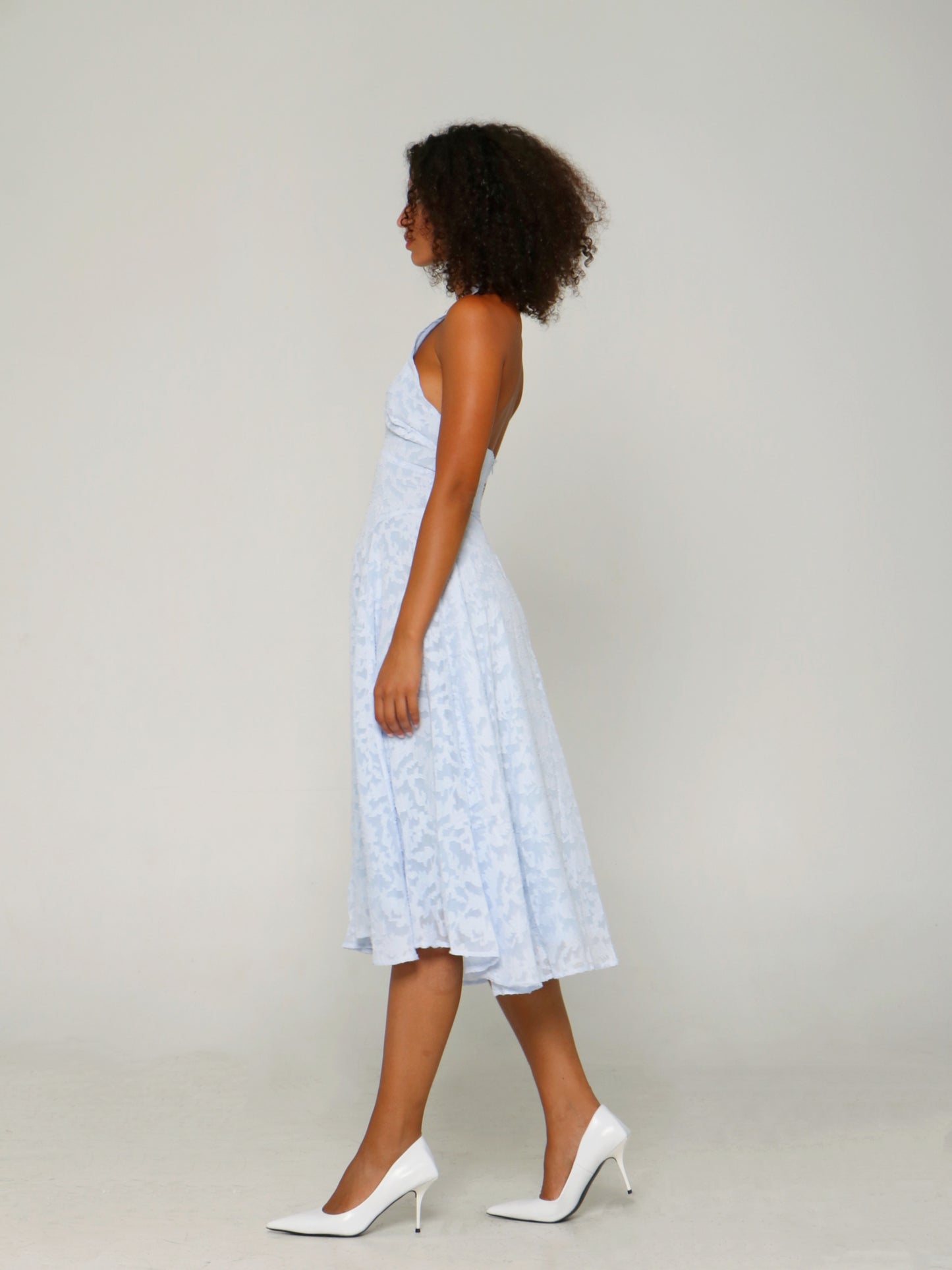 SKY HALTER MIDI DRESS
