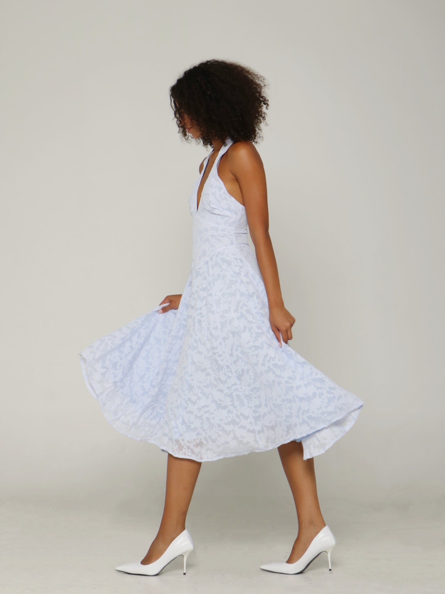 SKY HALTER MIDI DRESS