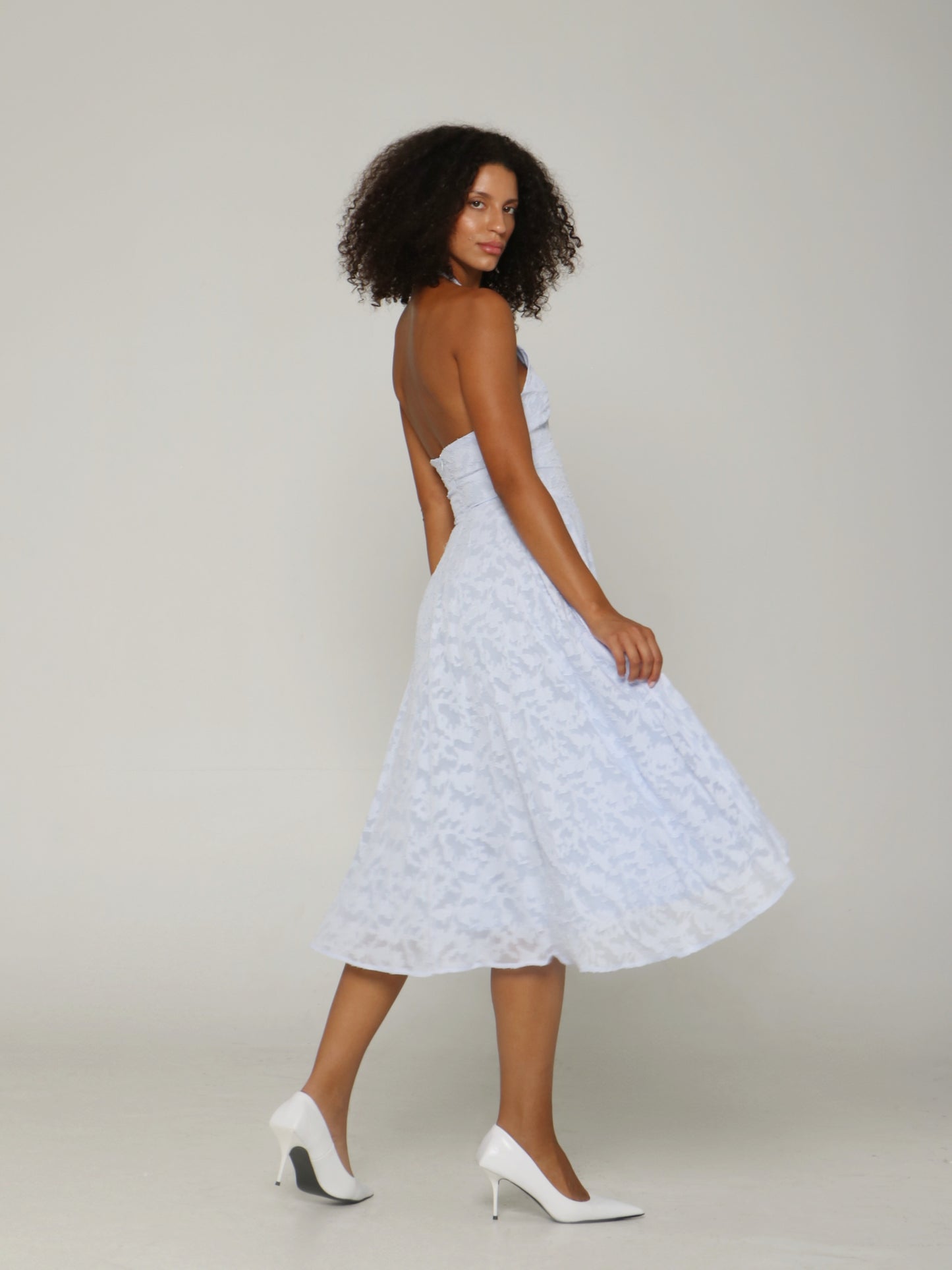 SKY HALTER MIDI DRESS