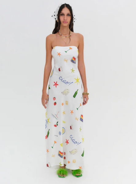 chinese dress ladies For Love & Lemons Women's Carla Maxi Dress, Light Blue, XS at Amazon  Women's Clothing store main image 1