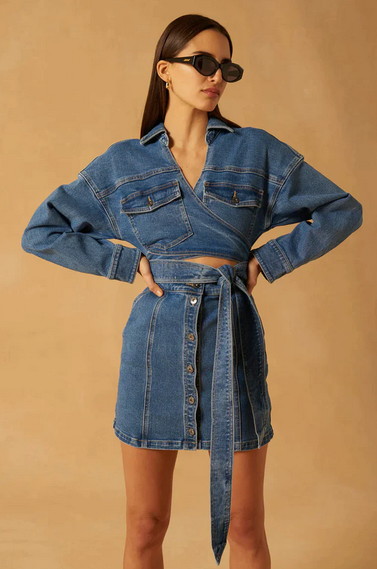 ABBY DENIM MINI DRESS
