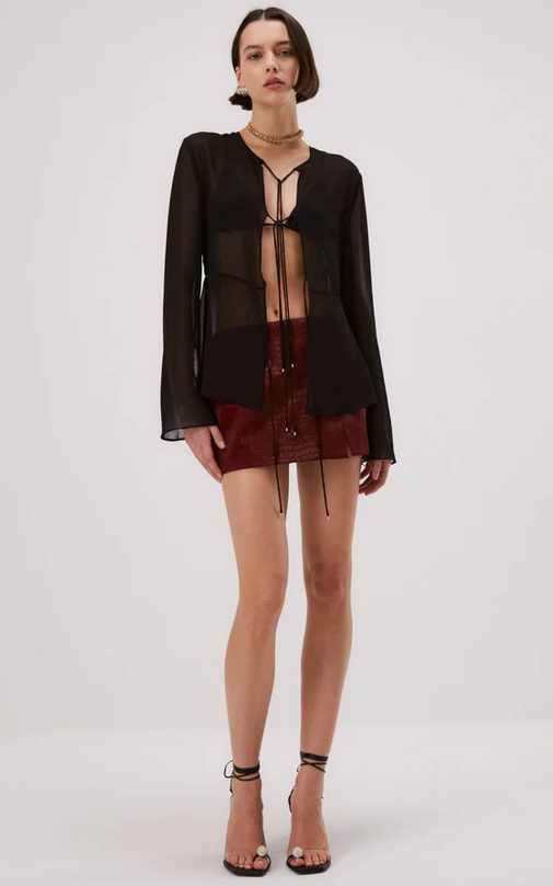 LUCA CROC EMBOSSED MINI SKIRT
