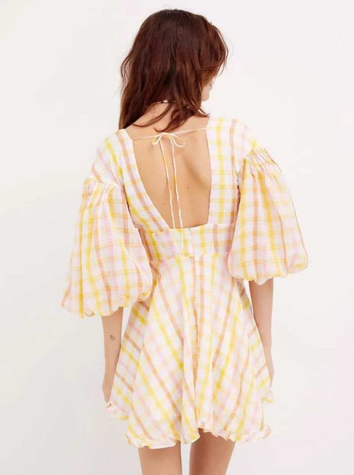 RUE PUFF SLEEVE MINI DRESS