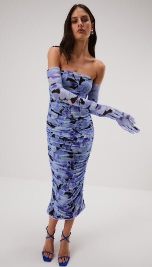 COSIMO MESH MIDI DRESS & GLOVE SET