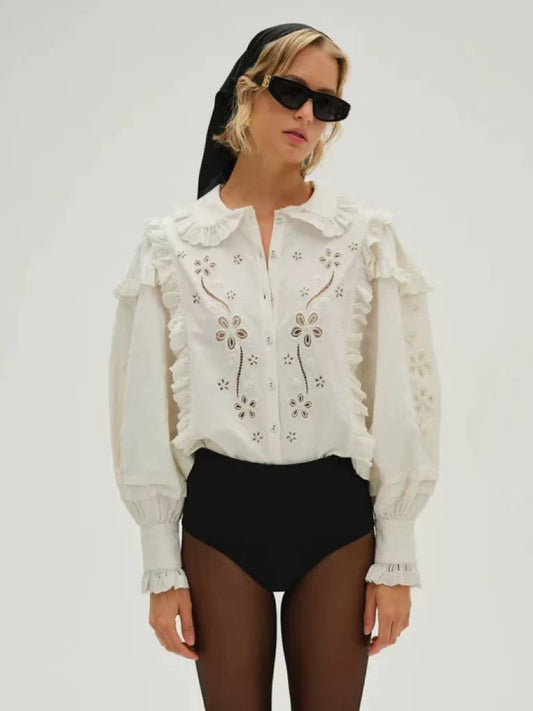 ADELIE EMBROIDERED TOP