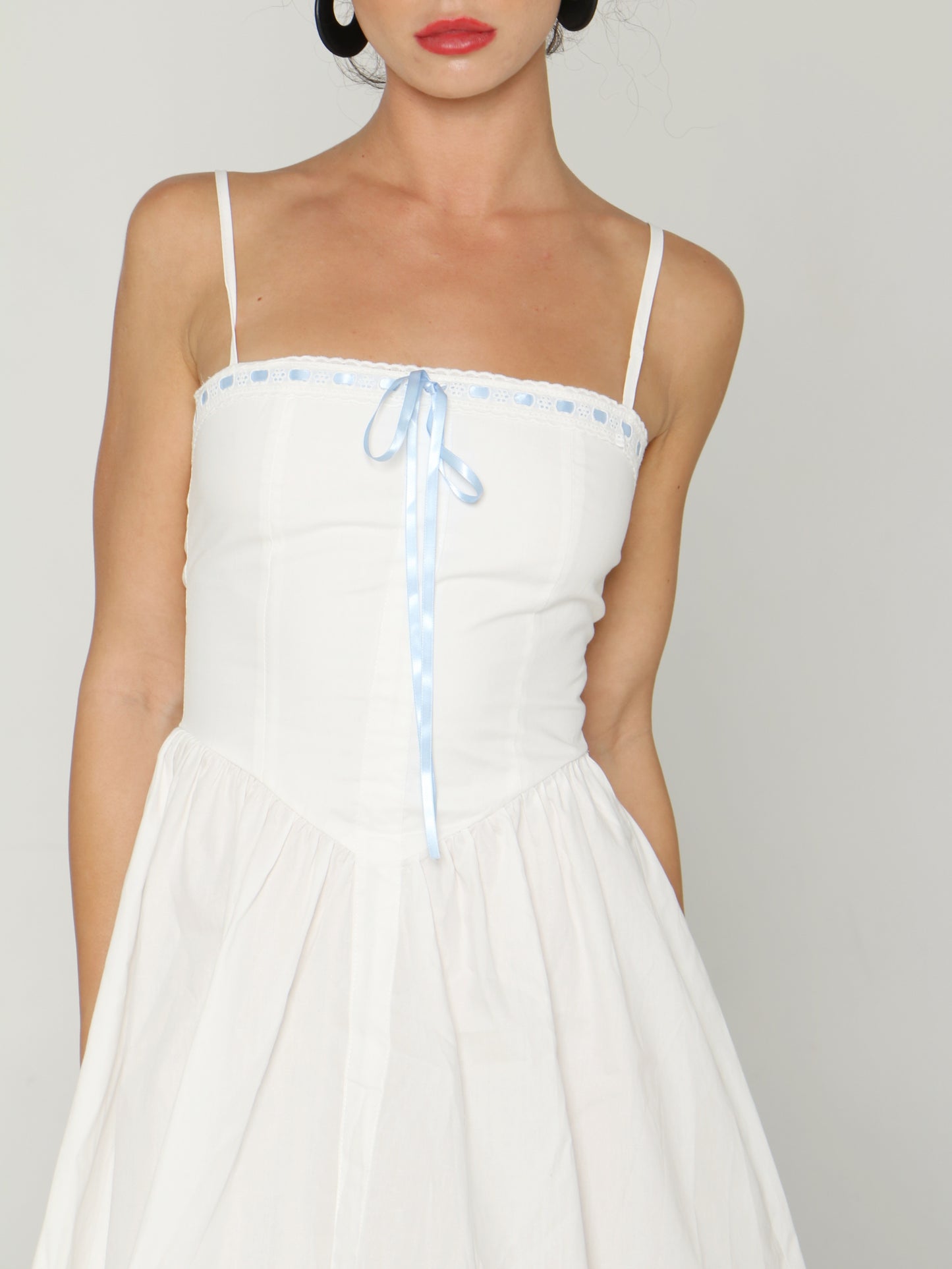 RIBBON WHISPER MINI DRESS