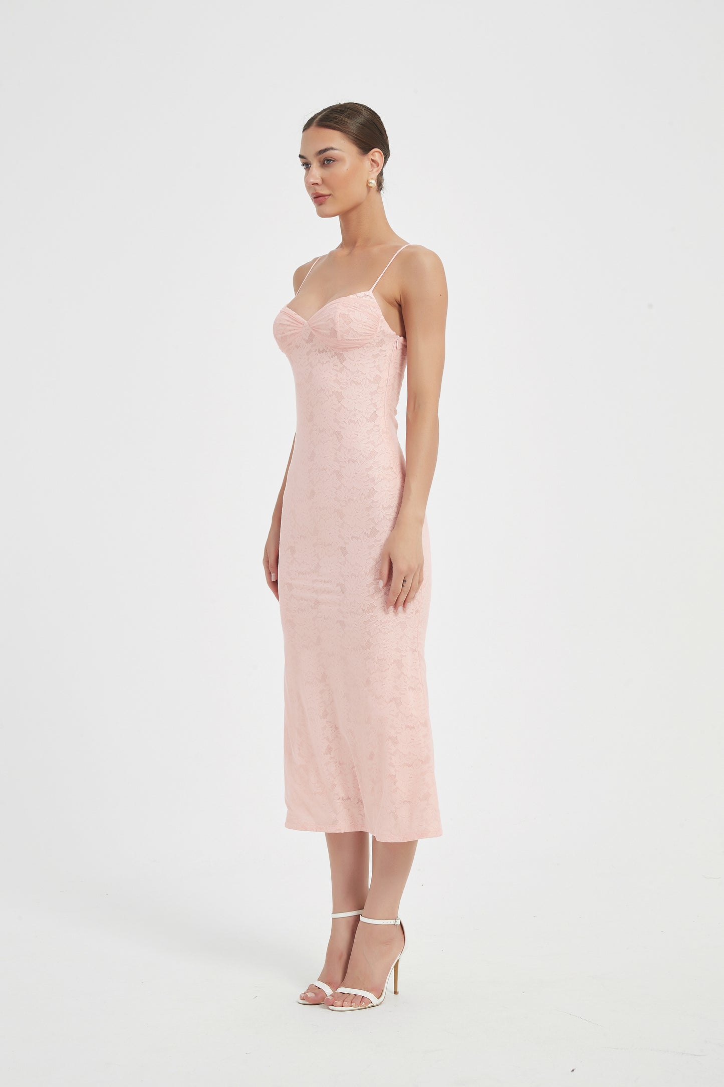 SOFT LACE MIDI DRESS