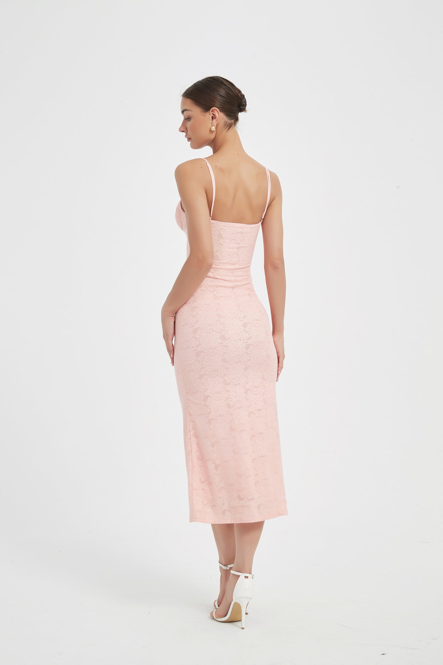 SOFT LACE MIDI DRESS