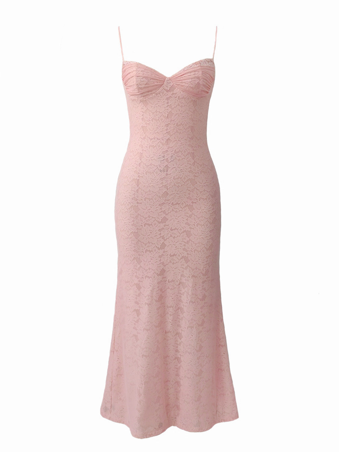 SOFT LACE MIDI DRESS