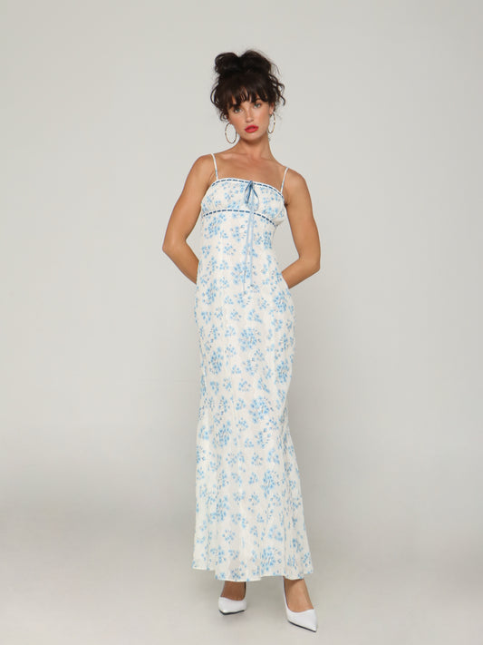 PORCELAIN BLOOM MAXI DRESS