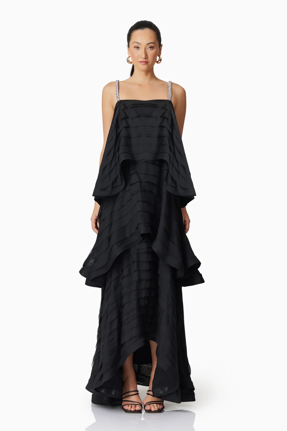 TILLY TIERED MAXI DRESS - BLACK