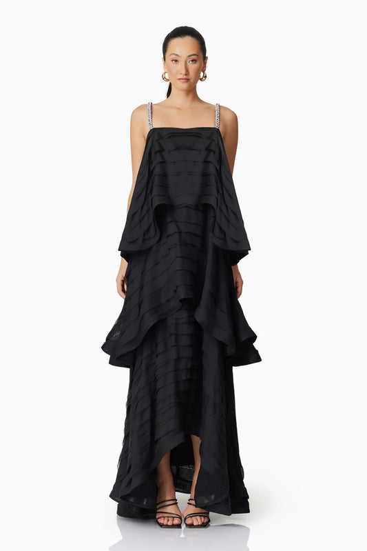 TILLY TIERED MAXI DRESS - BLACK