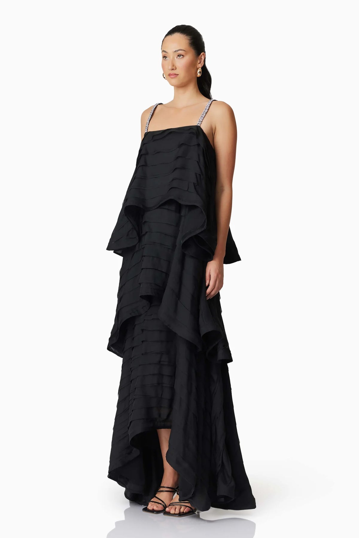TILLY TIERED MAXI DRESS - BLACK