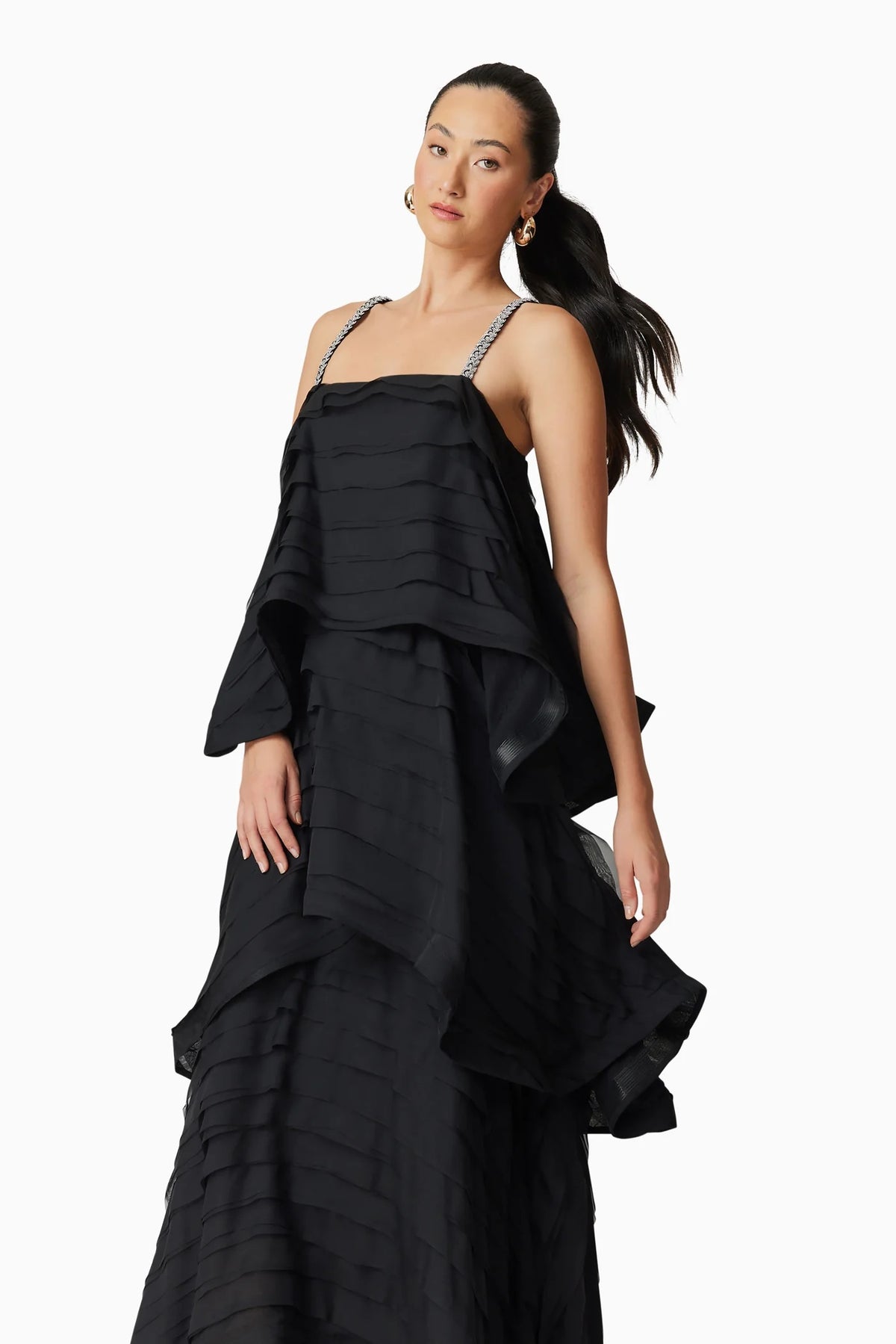 TILLY TIERED MAXI DRESS - BLACK