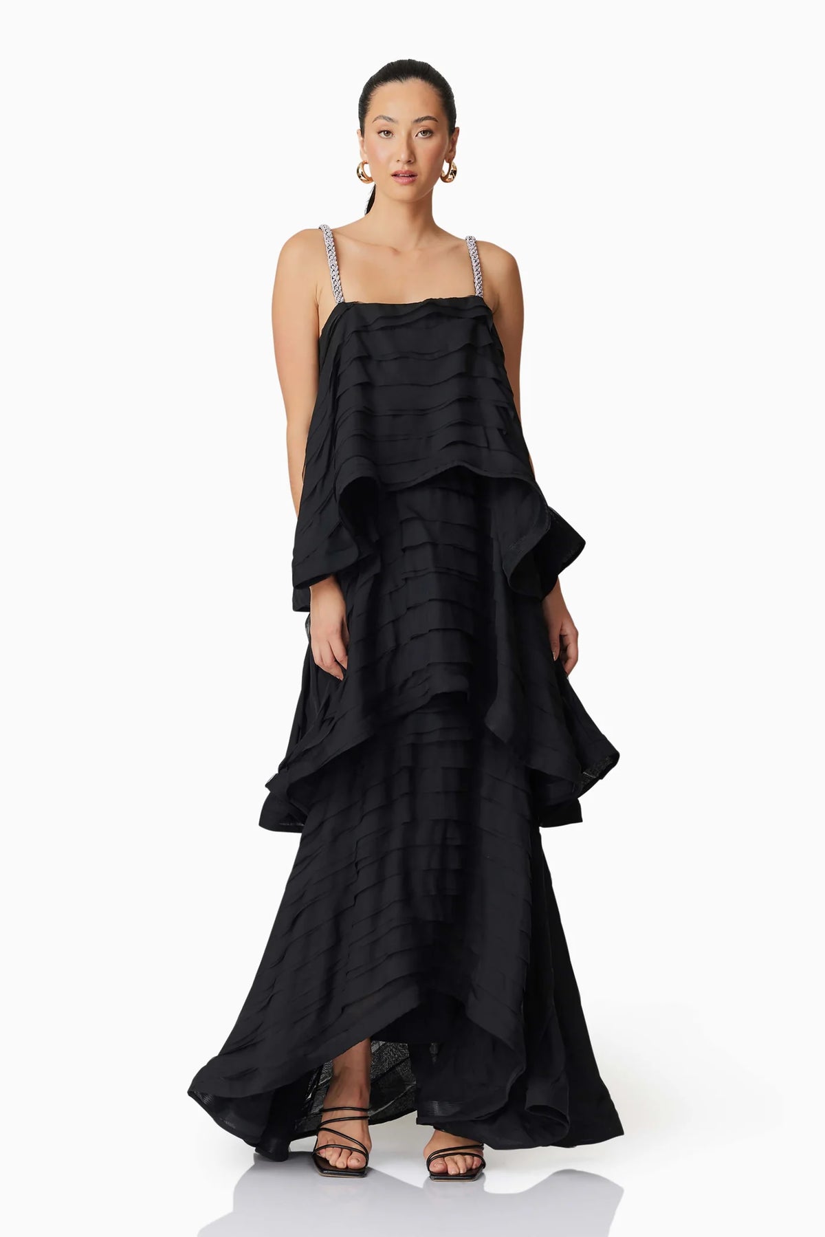 TILLY TIERED MAXI DRESS - BLACK