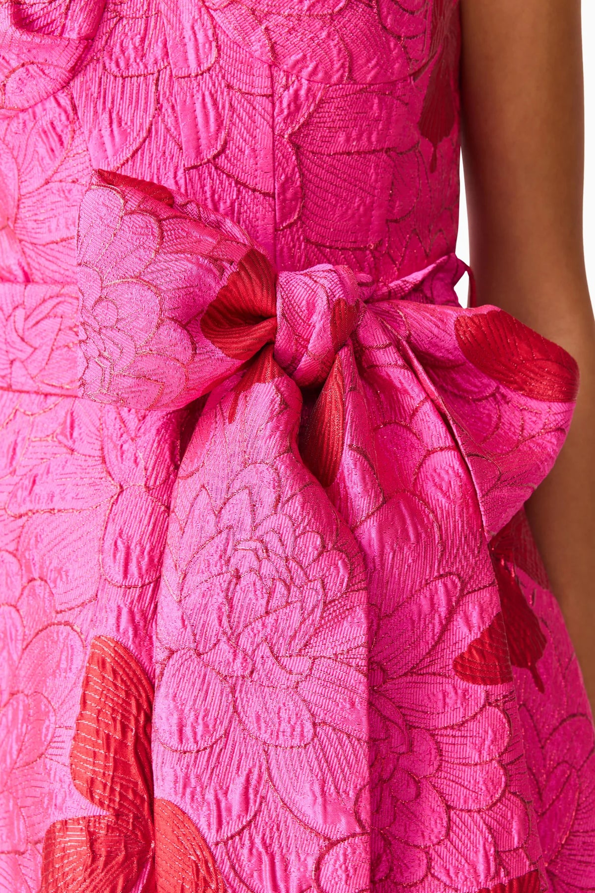 LORENA JACQUARD STRAPLESS GOWN - PINK