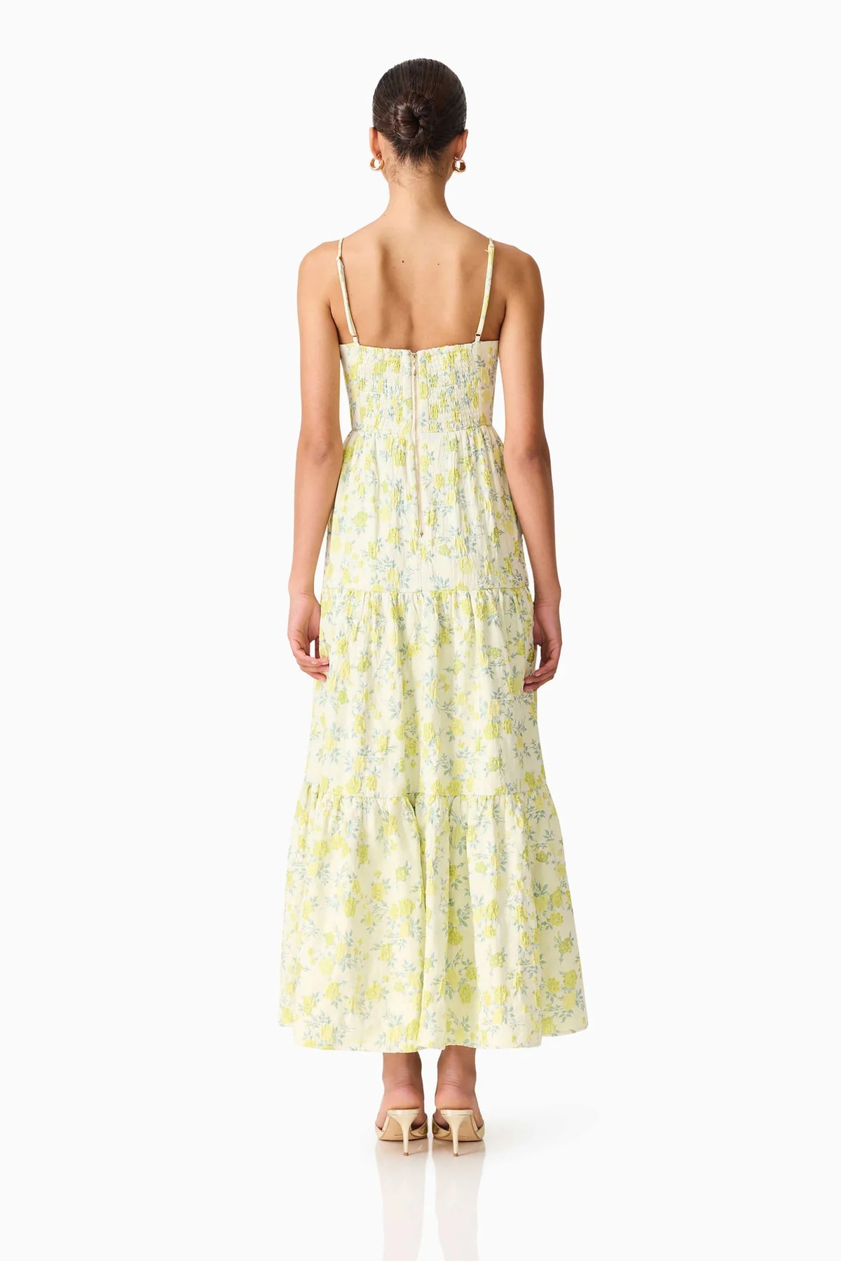 POSEY JACQUARD GOWN - GREEN FLORAL