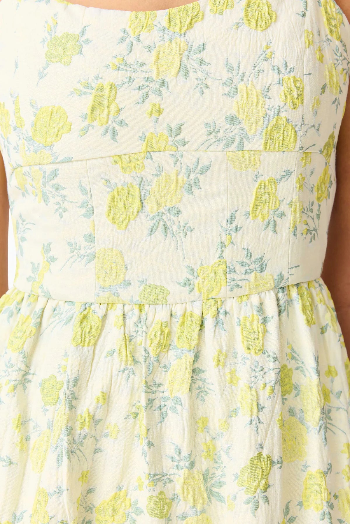 POSEY JACQUARD GOWN - GREEN FLORAL