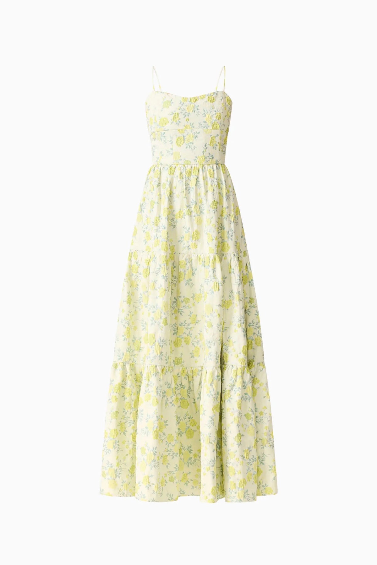 POSEY JACQUARD GOWN - GREEN FLORAL
