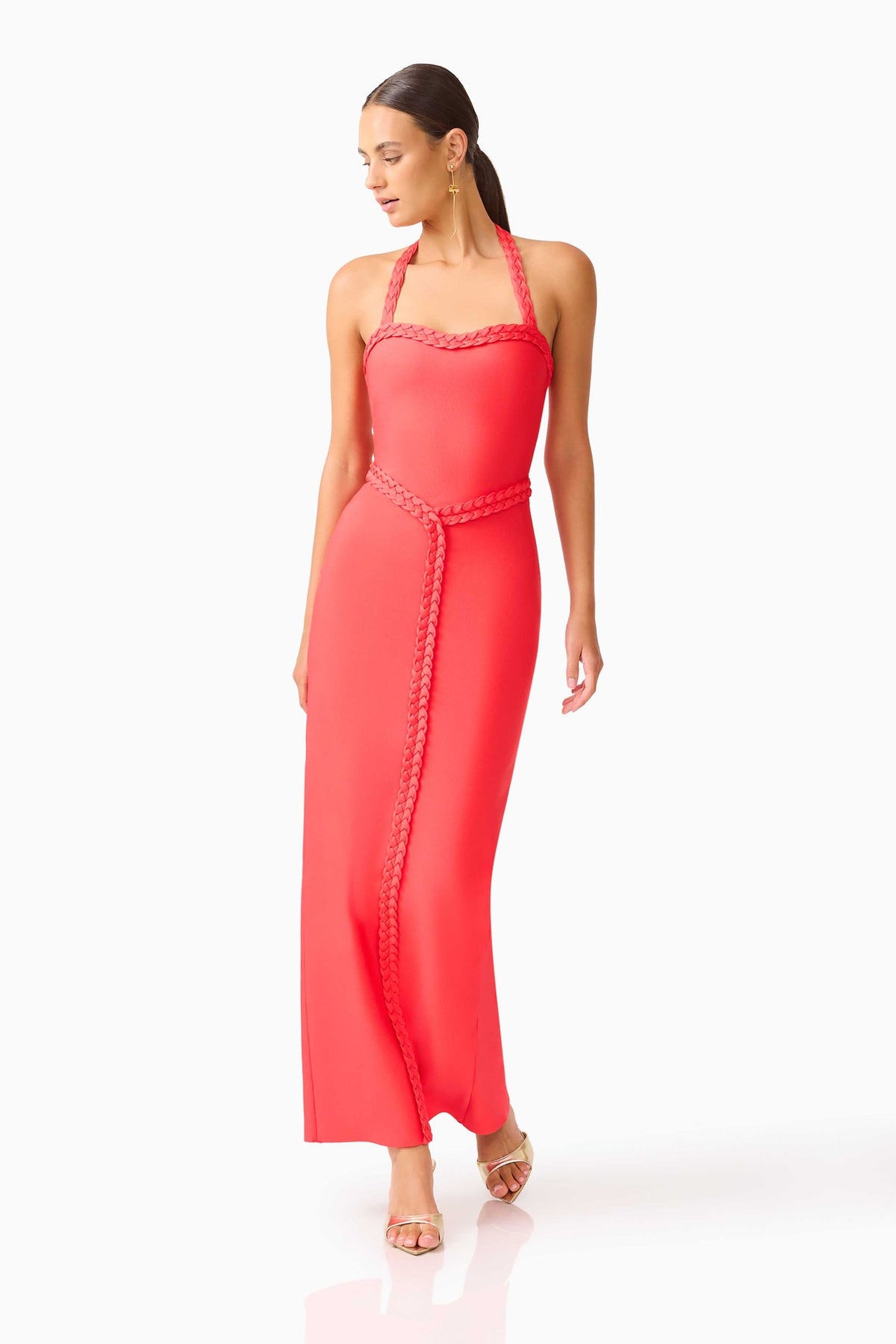 CORALENE HALTER GOWN - RED