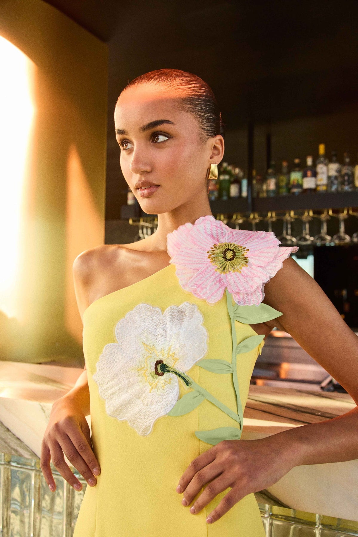 HOPE ONE SHOULDER MINI DRESS - YELLOW